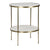 Rivoli Side Table, Antique Brass, Metal and Quartz